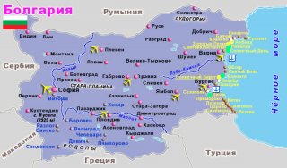 Советы туристам по Болгарии - Карта Болгарии с курортами - Погода карта Болгарии с курортами